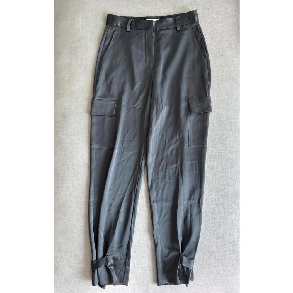 NWOT Aritzia Babaton Refined Satin Cargo Pant, Size 4 in Color "Soot"